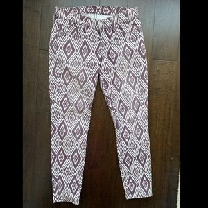 7 Jeans Purple/White Print Skinny Jeans Women